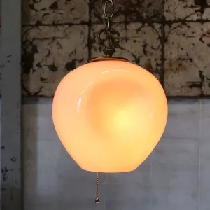 アンティーク ミルクガラス ペンダントランプ