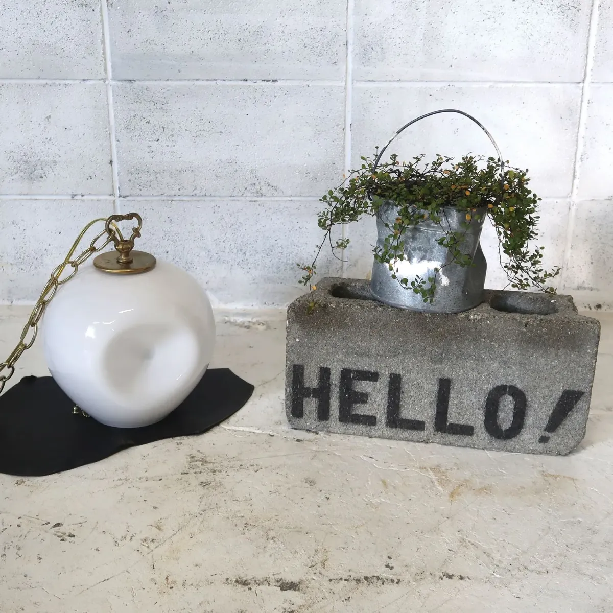 アンティーク ミルクガラス ペンダントランプ