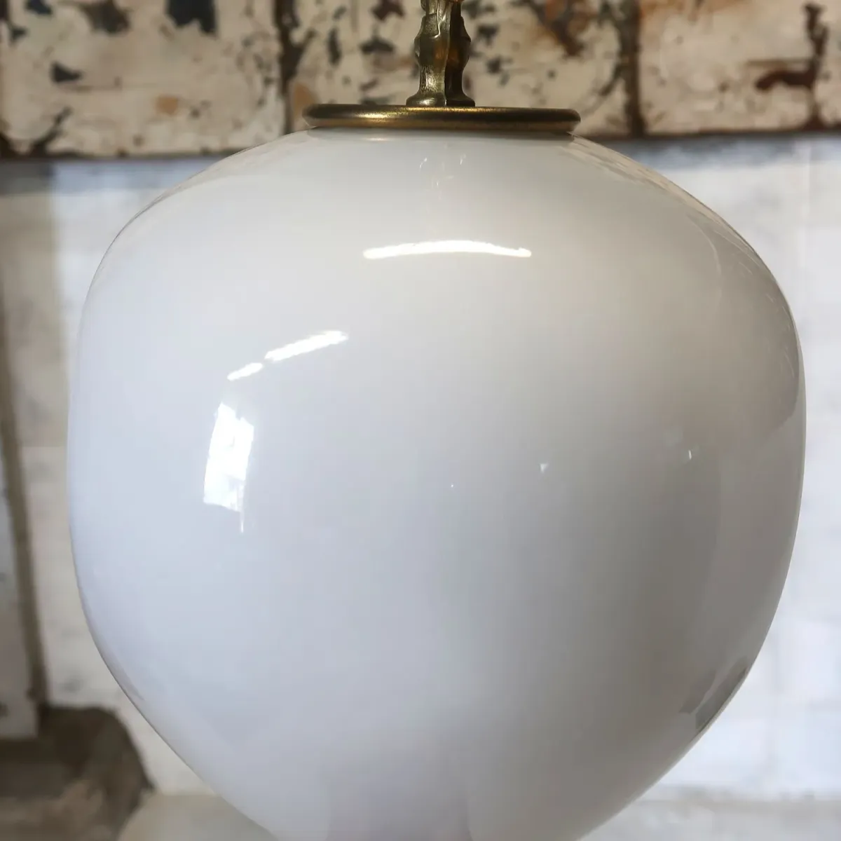 アンティーク ミルクガラス ペンダントランプ