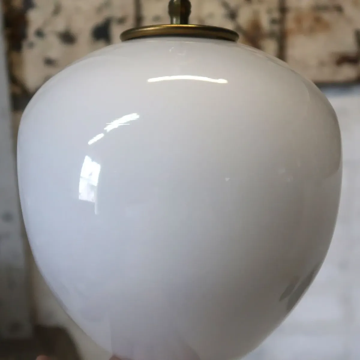 アンティーク ミルクガラス ペンダントランプ