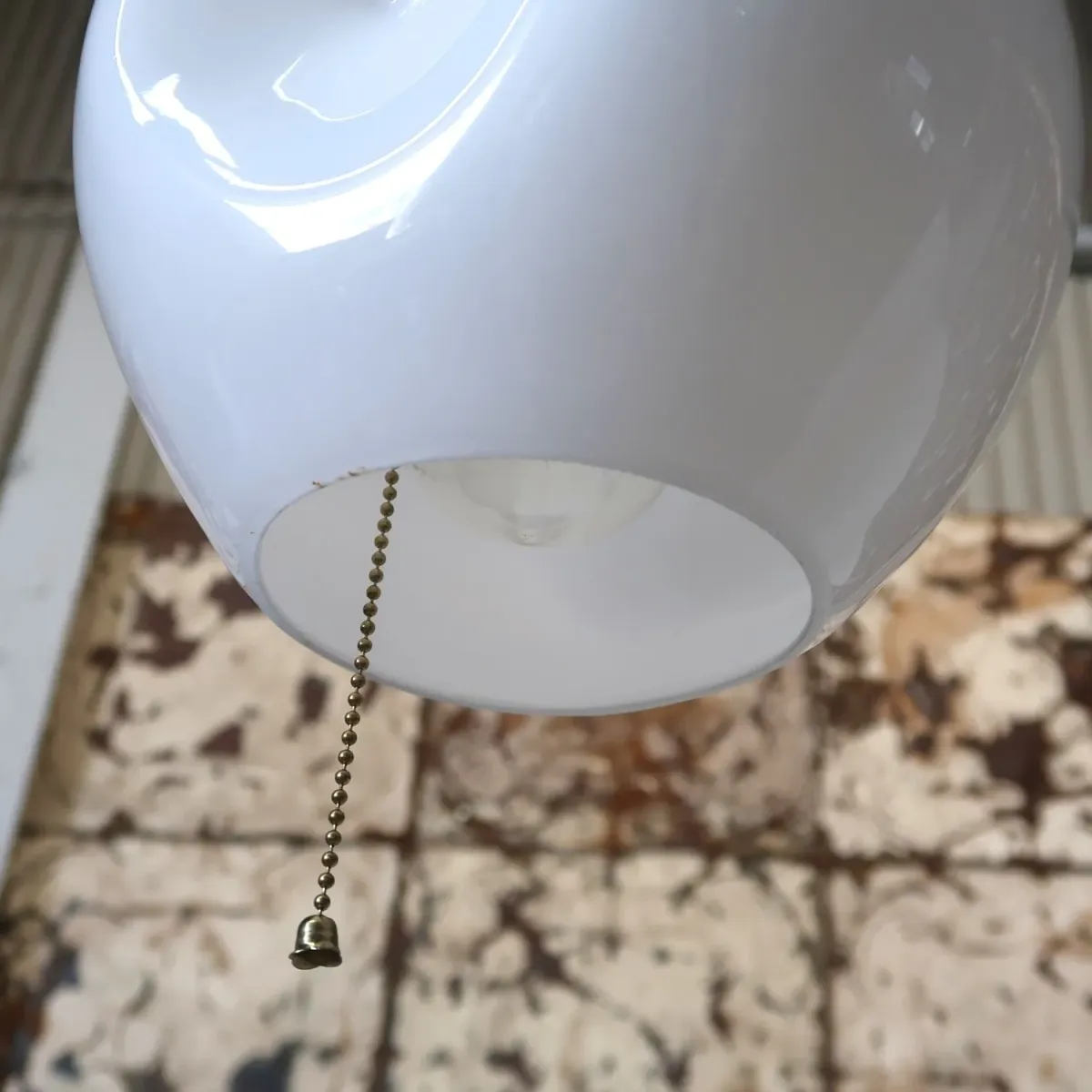 アンティーク ミルクガラス ペンダントランプ