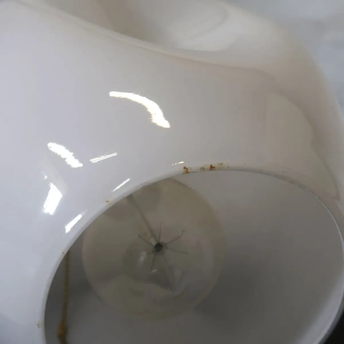 アンティーク ミルクガラス ペンダントランプ