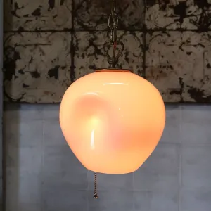 アンティーク ミルクガラス ペンダントランプ