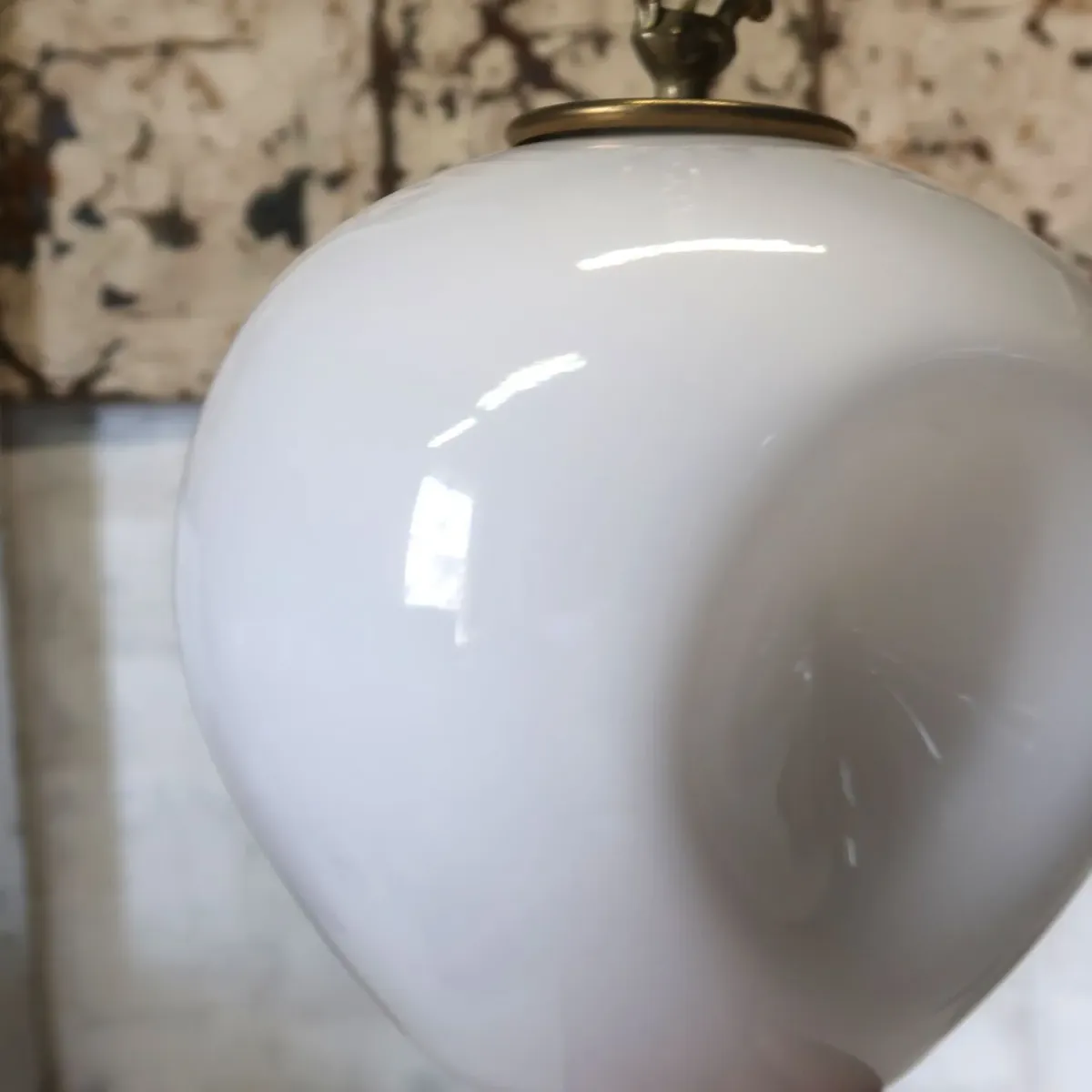 アンティーク ミルクガラス ペンダントランプ