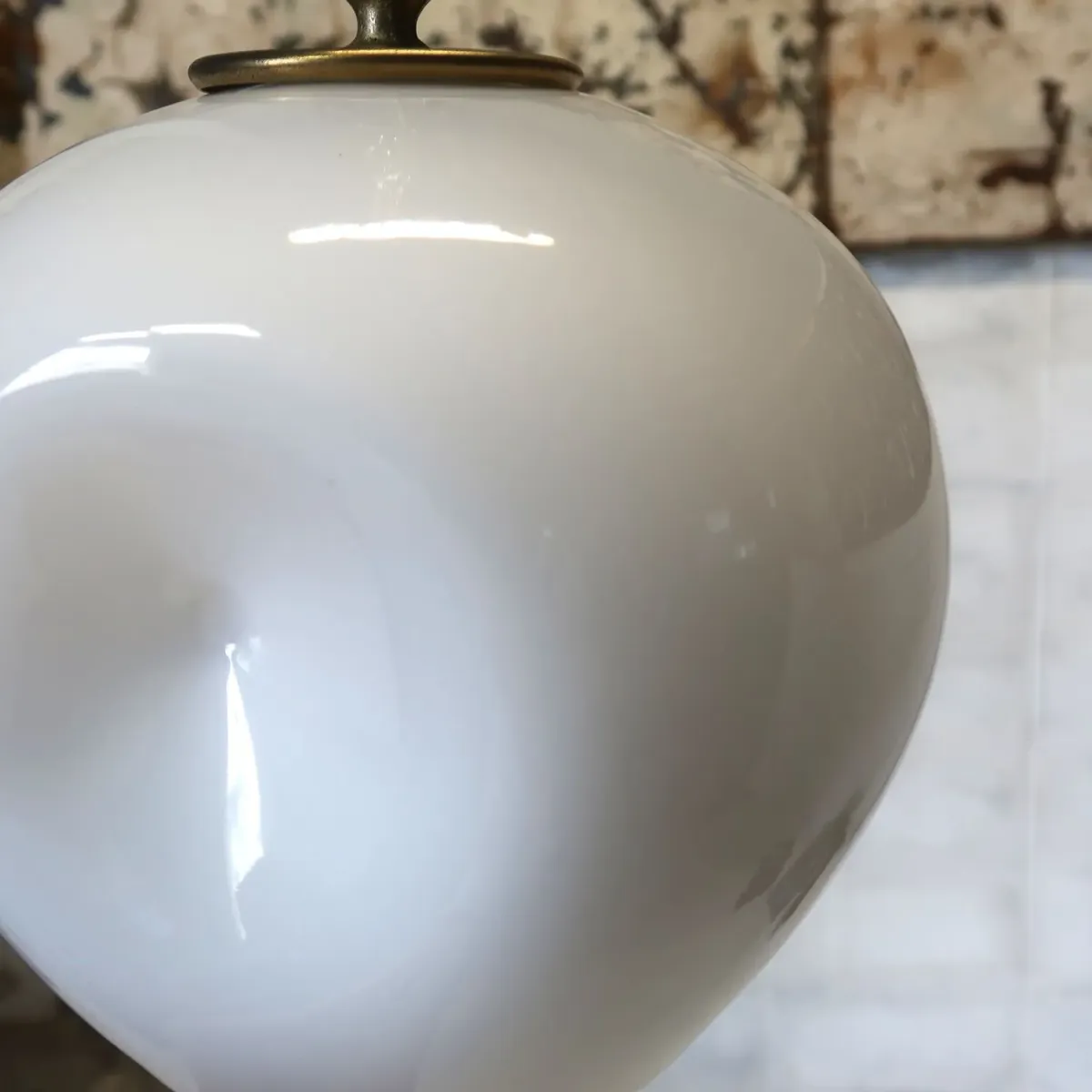 アンティーク ミルクガラス ペンダントランプ