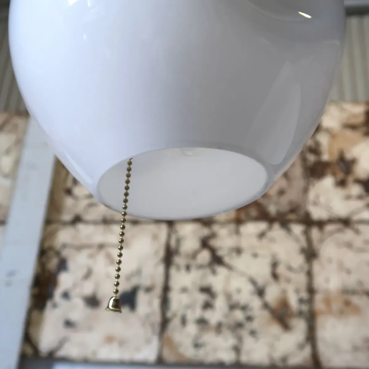 アンティーク ミルクガラス ペンダントランプ