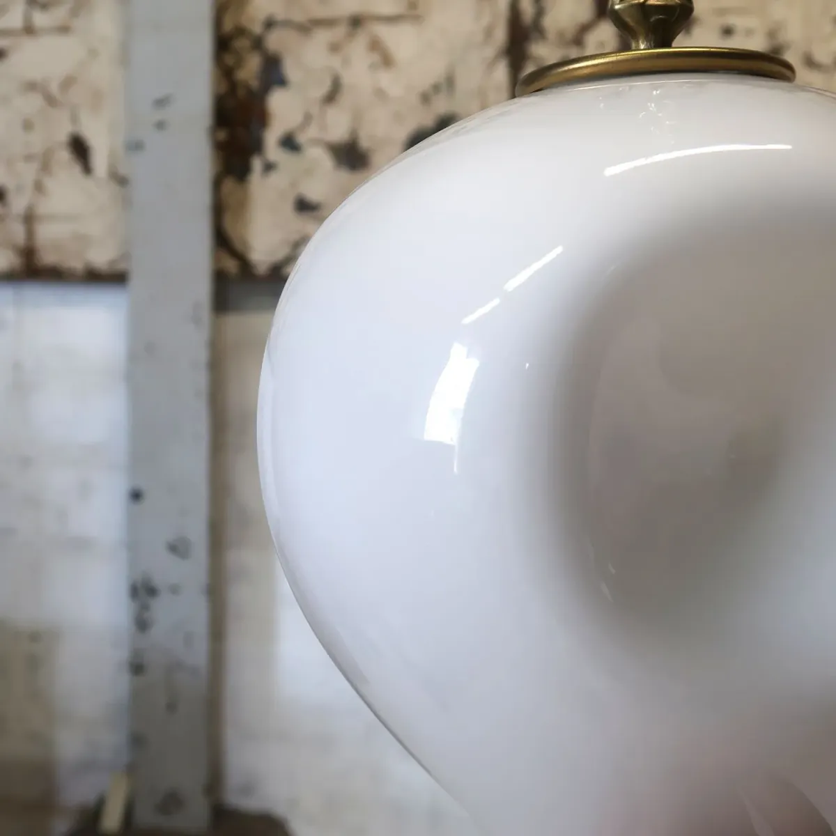 アンティーク ミルクガラス ペンダントランプ