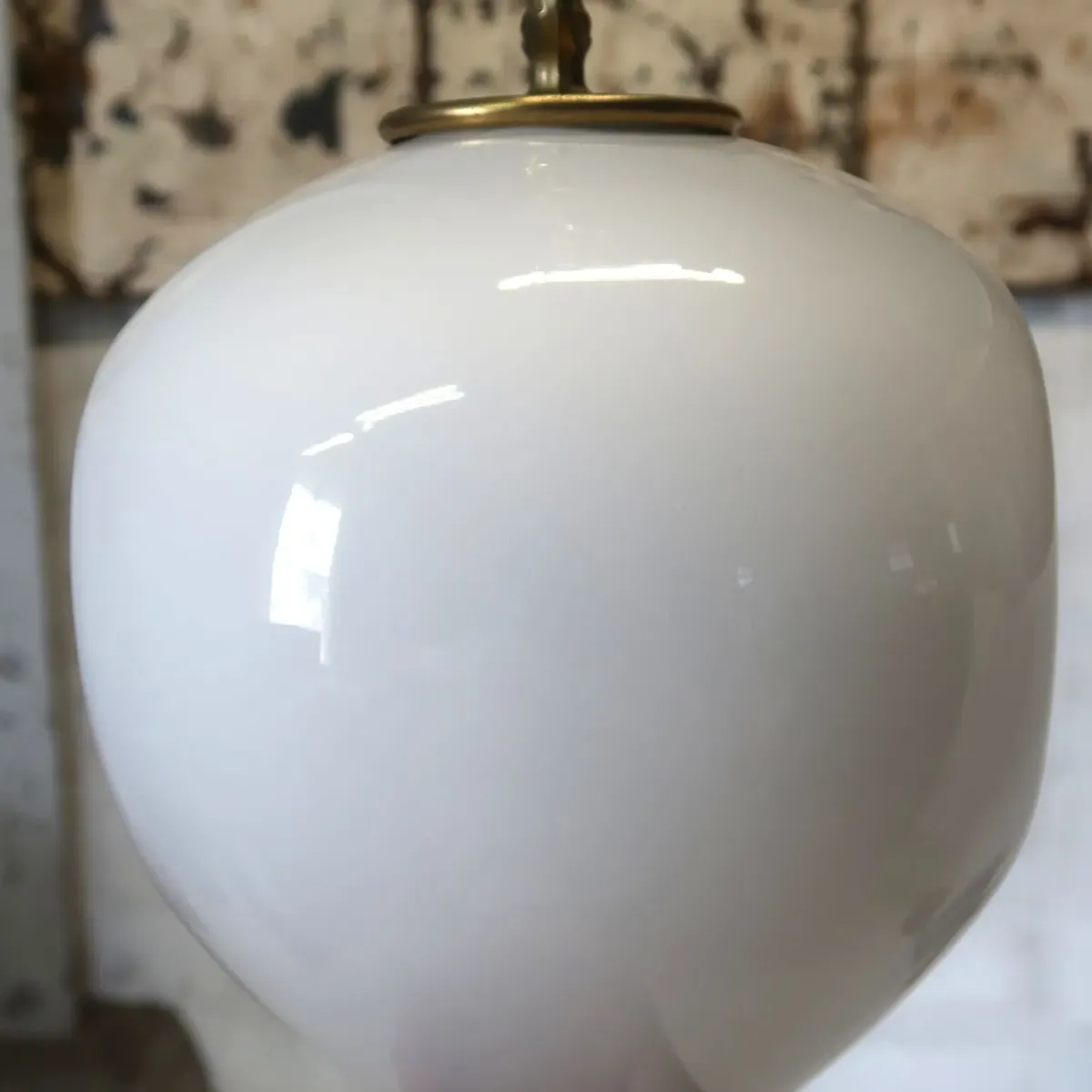 アンティーク ミルクガラス ペンダントランプ