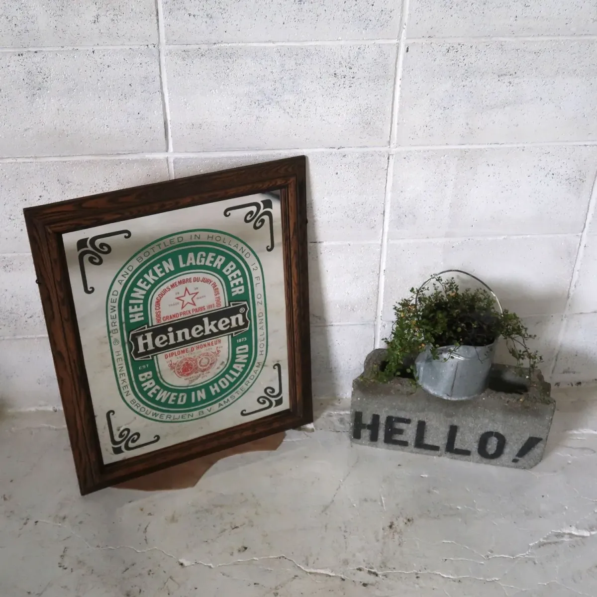 Heineken ビンテージ パブミラー