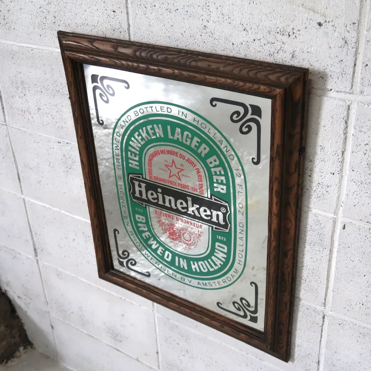 Heineken ビンテージ パブミラー