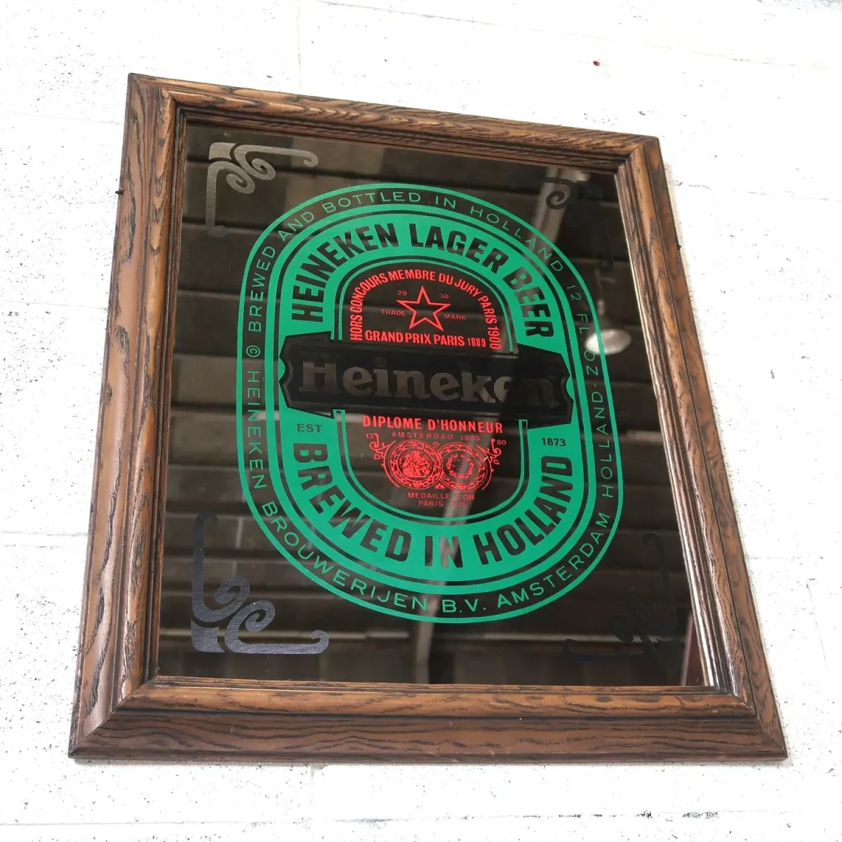 Heineken ビンテージ パブミラー