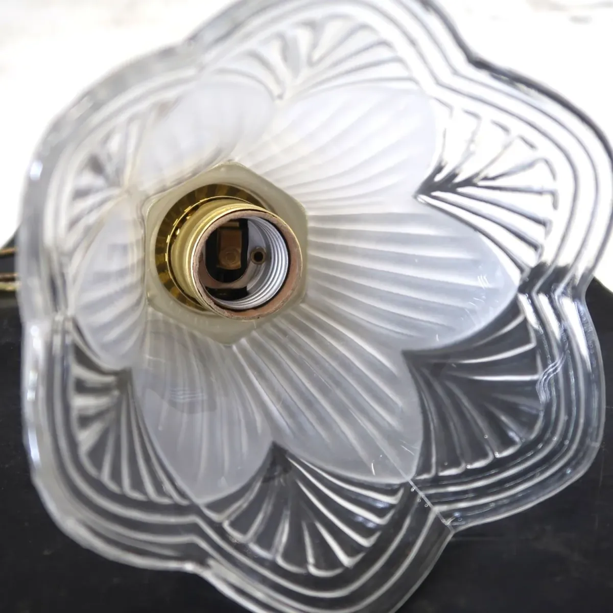 アンティーク フロスト×クリアガラス ペンダントランプ