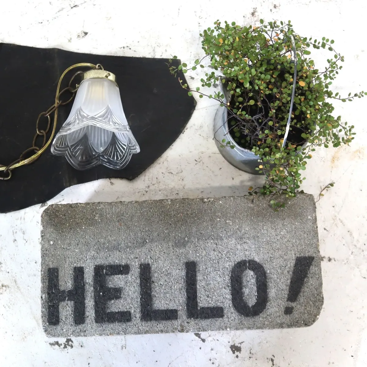 アンティーク フロスト×クリアガラス ペンダントランプ