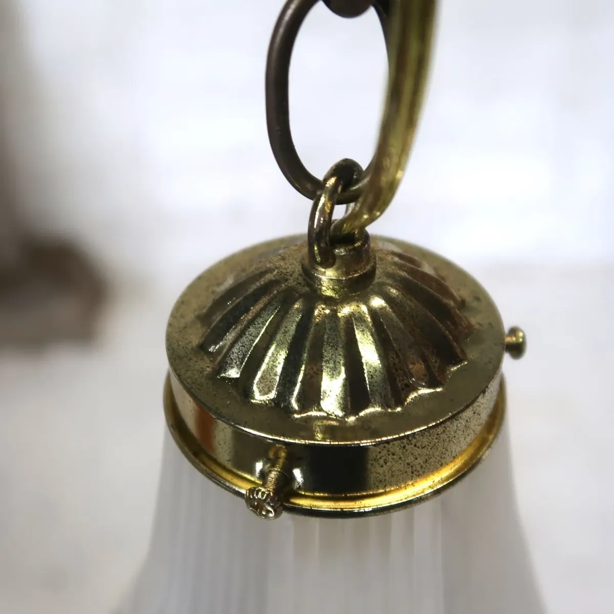 アンティーク フロスト×クリアガラス ペンダントランプ