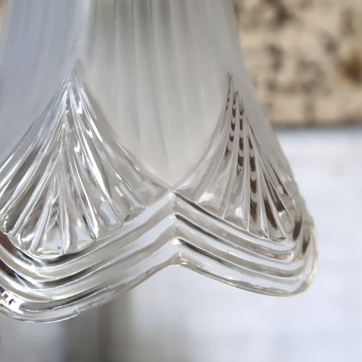 アンティーク フロスト×クリアガラス ペンダントランプ