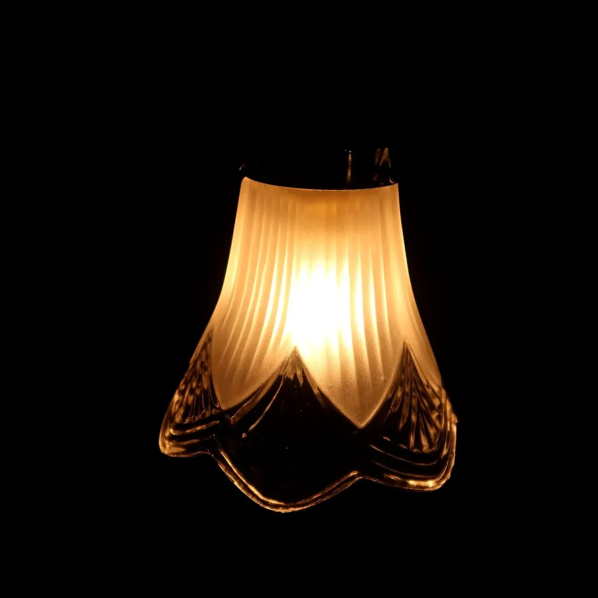 アンティーク フロスト×クリアガラス ペンダントランプ