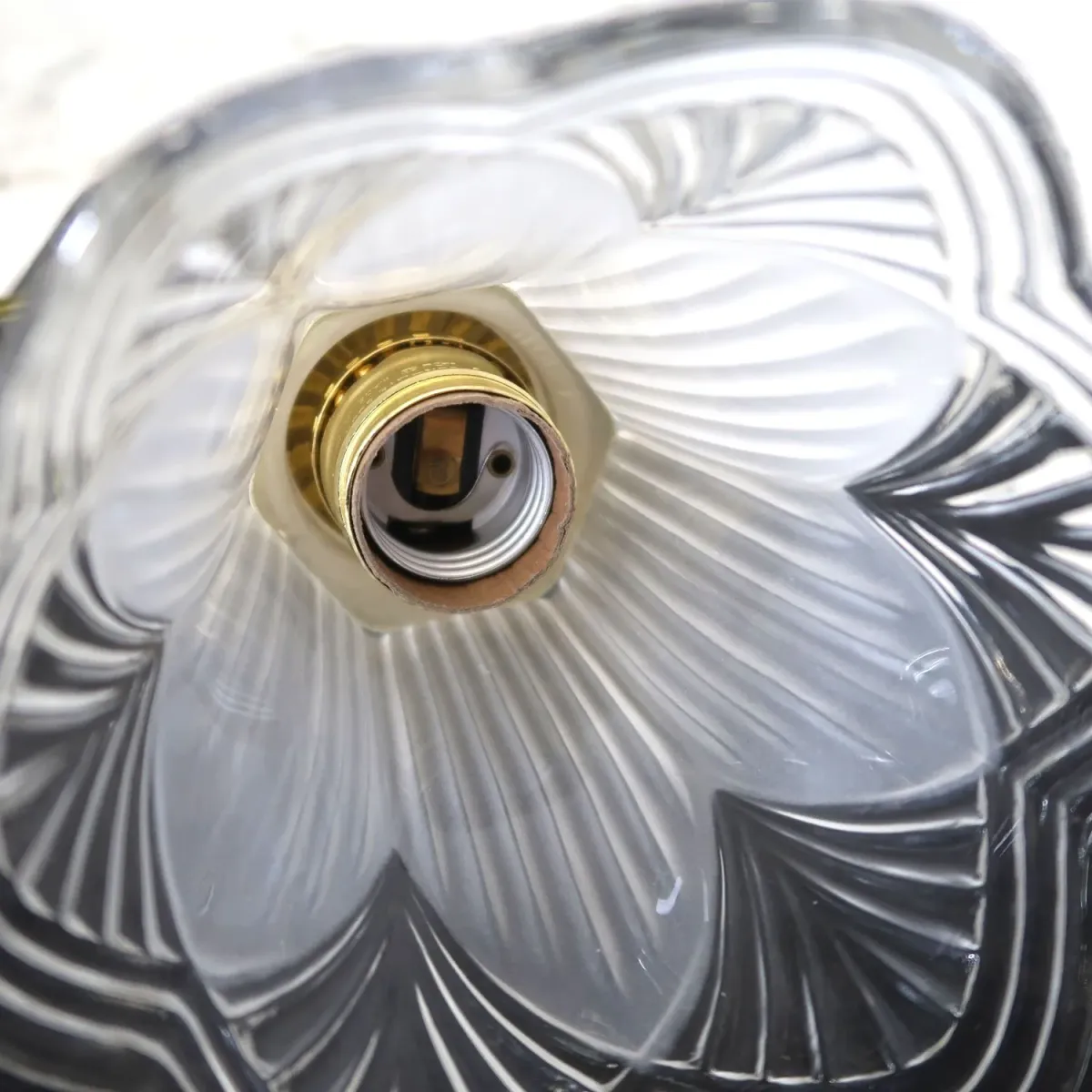 アンティーク フロスト×クリアガラス ペンダントランプ