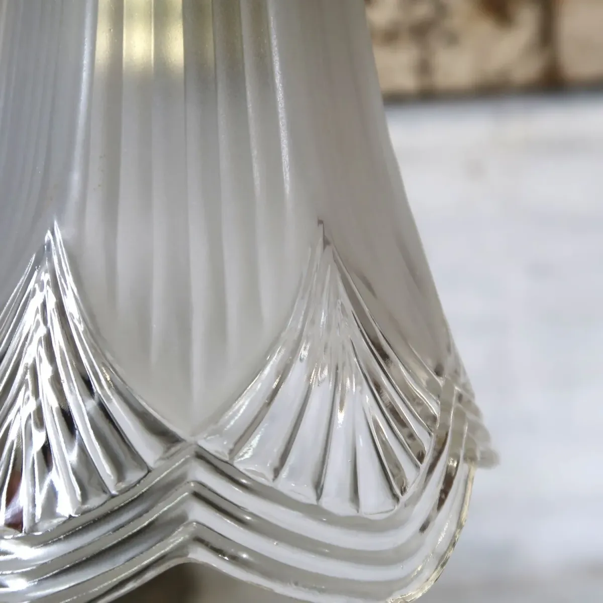 アンティーク フロスト×クリアガラス ペンダントランプ