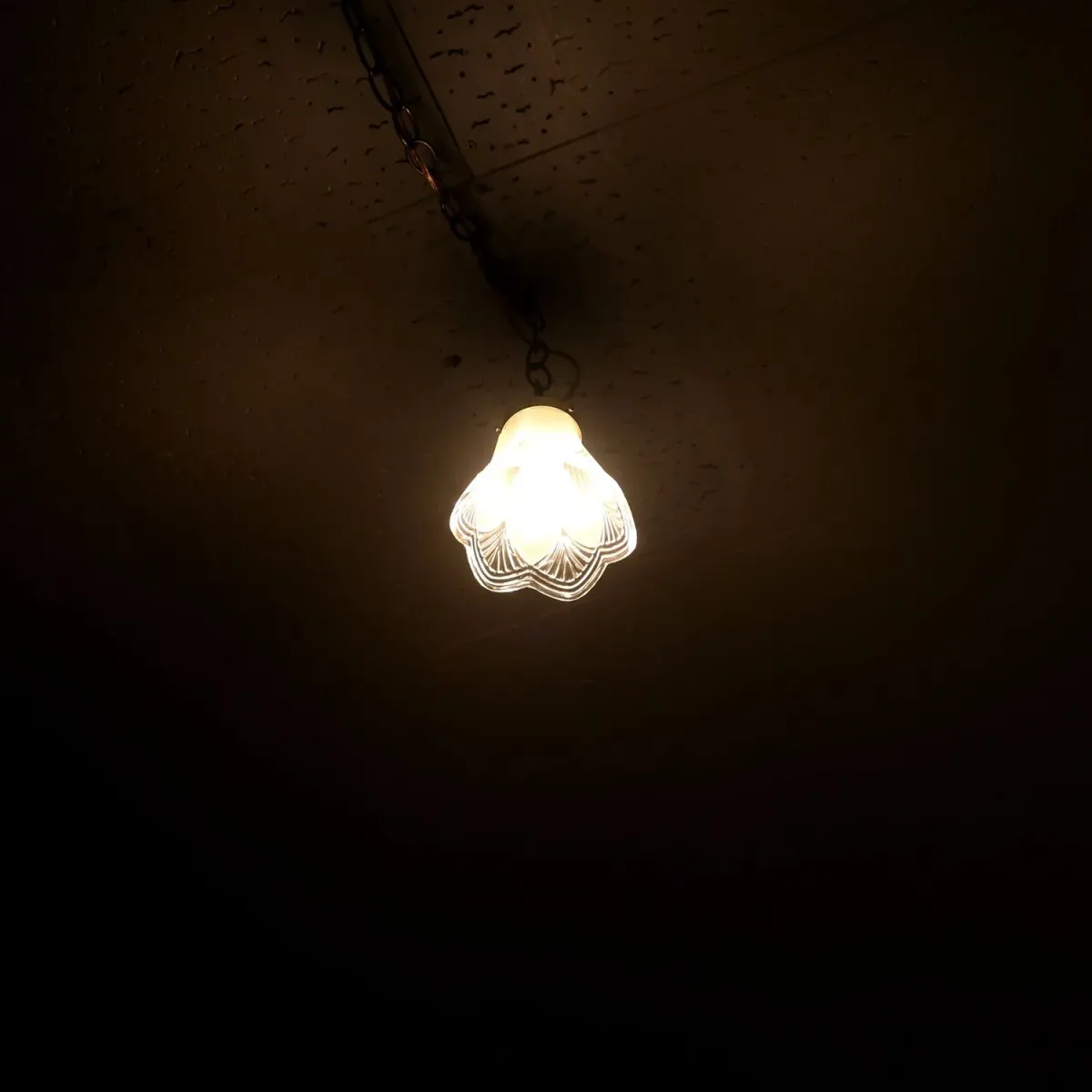 アンティーク フロスト×クリアガラス ペンダントランプ