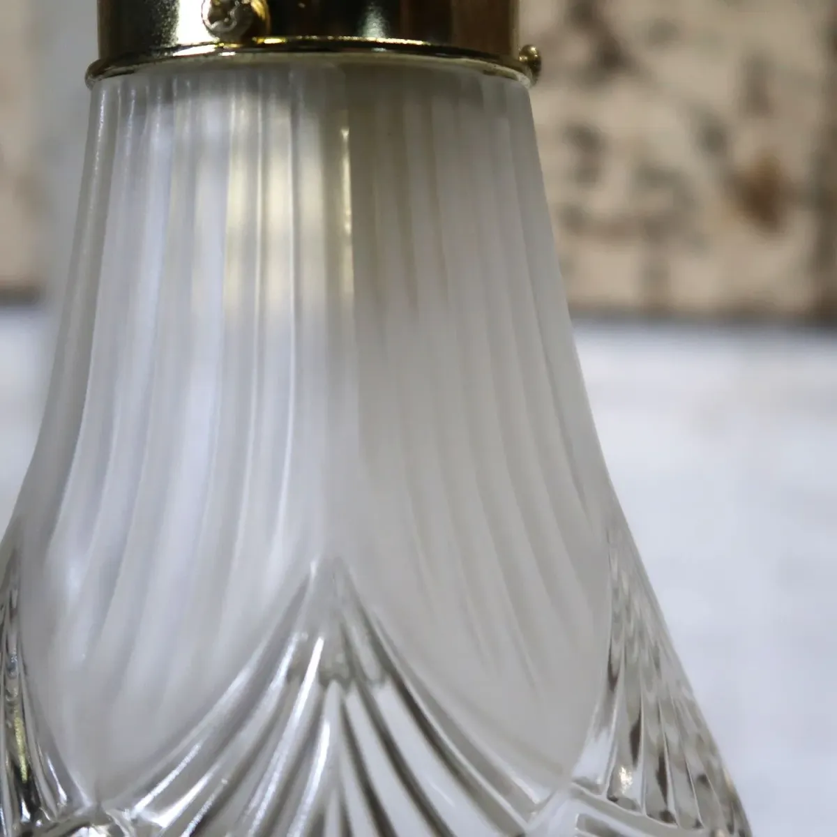 アンティーク フロスト×クリアガラス ペンダントランプ