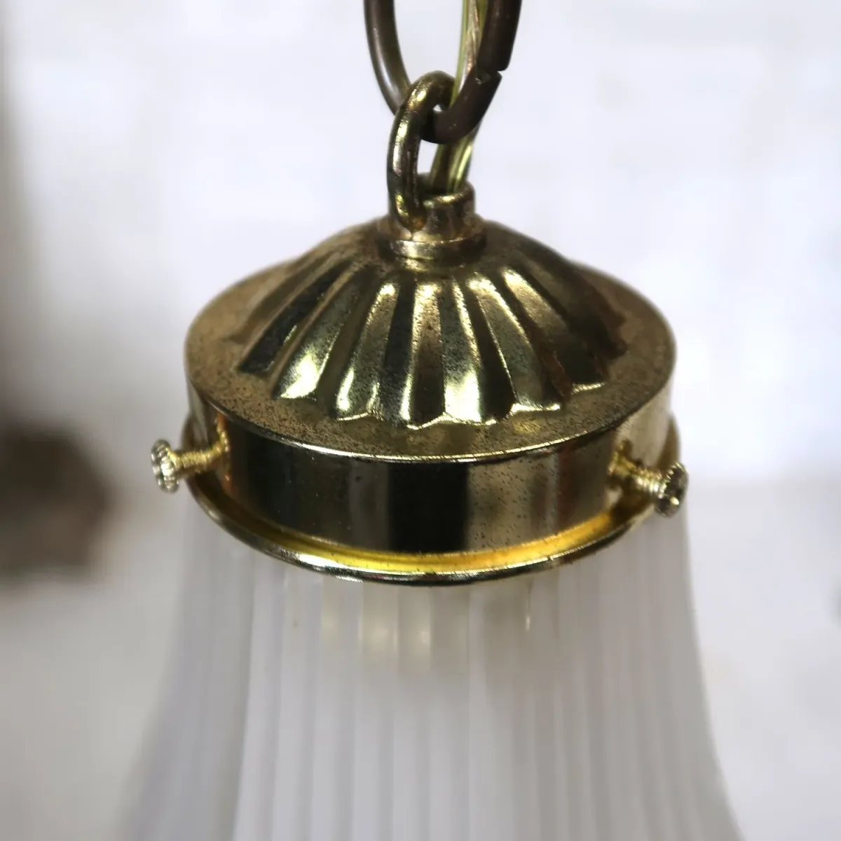 アンティーク フロスト×クリアガラス ペンダントランプ