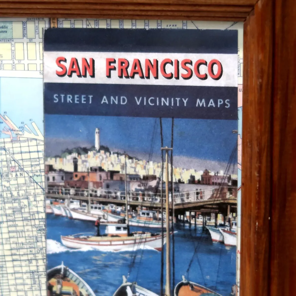 CHEVRON ビンテージ マップ 額装