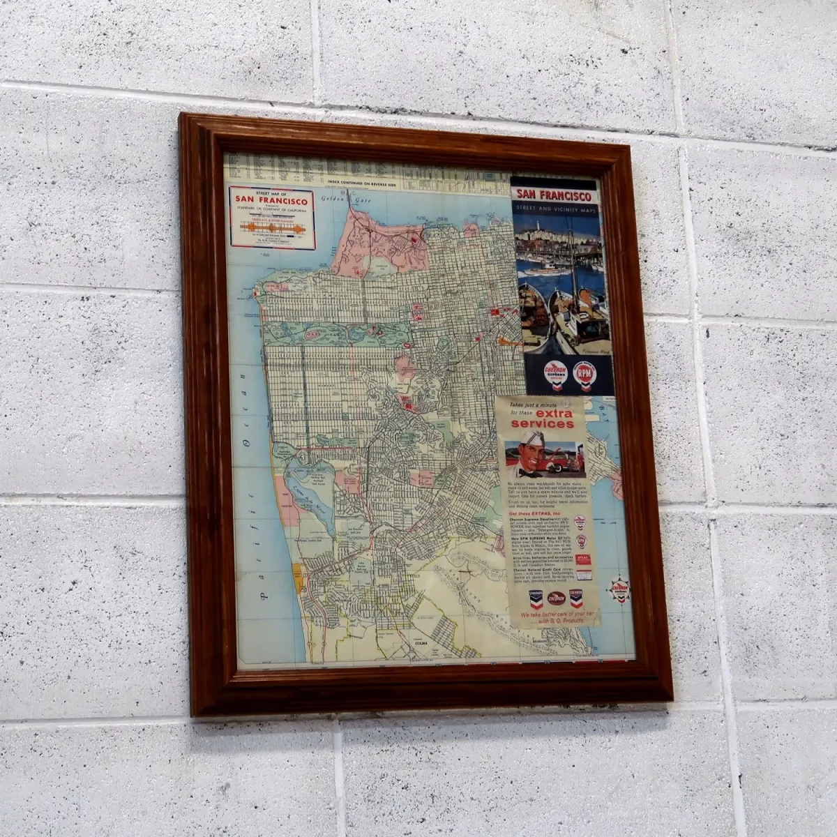 CHEVRON ビンテージ マップ 額装