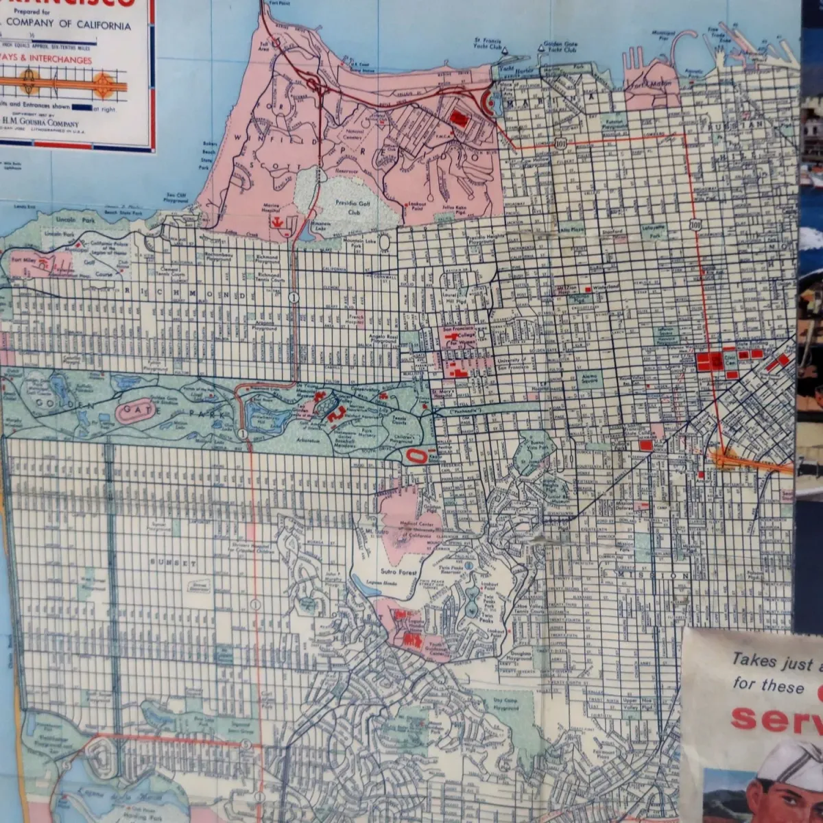 CHEVRON ビンテージ マップ 額装