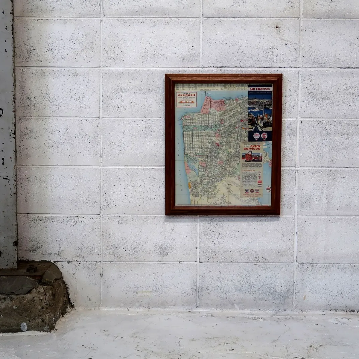 CHEVRON ビンテージ マップ 額装