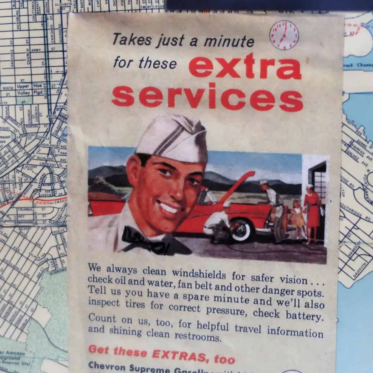 CHEVRON ビンテージ マップ 額装