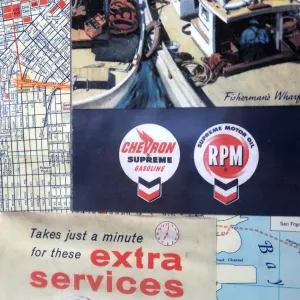 CHEVRON ビンテージ マップ 額装