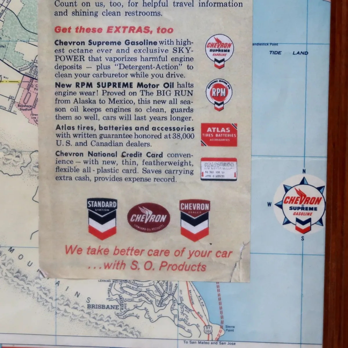 CHEVRON ビンテージ マップ 額装