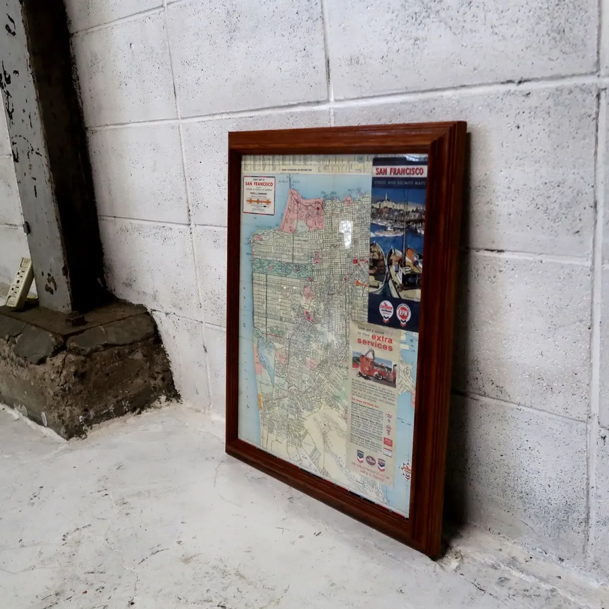 CHEVRON ビンテージ マップ 額装