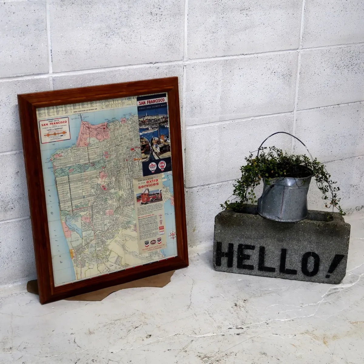 CHEVRON ビンテージ マップ 額装