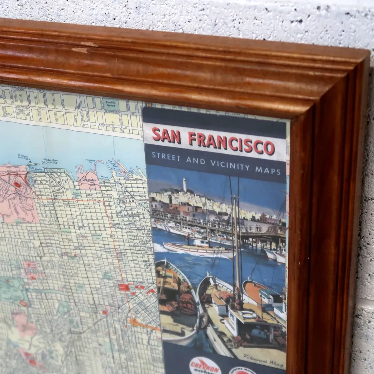 CHEVRON ビンテージ マップ 額装