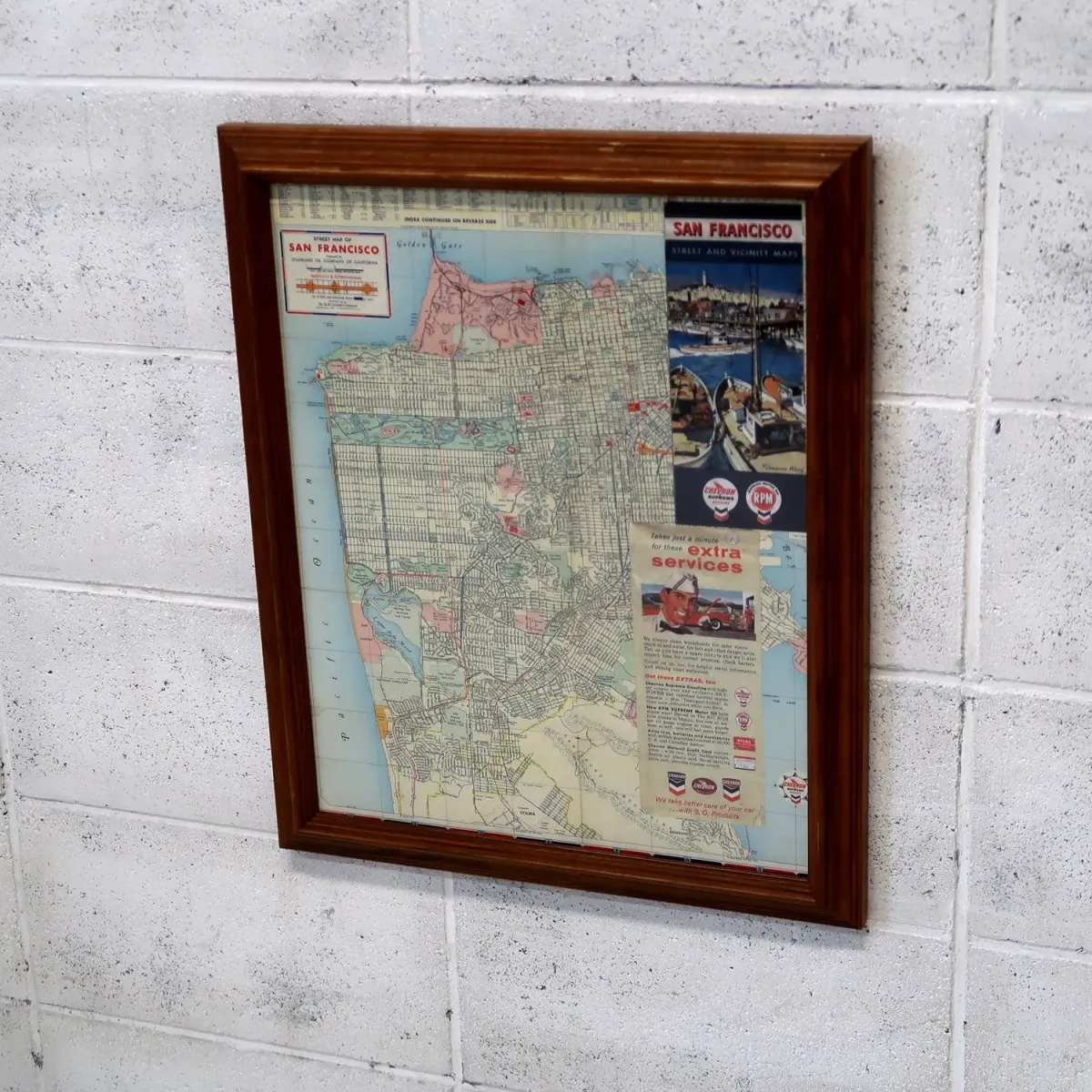 CHEVRON ビンテージ マップ 額装