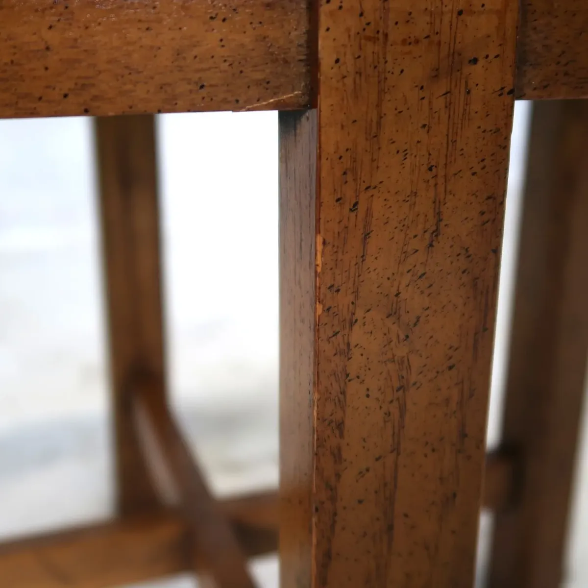 アンティーク ガラストップ サイドテーブル 八角形