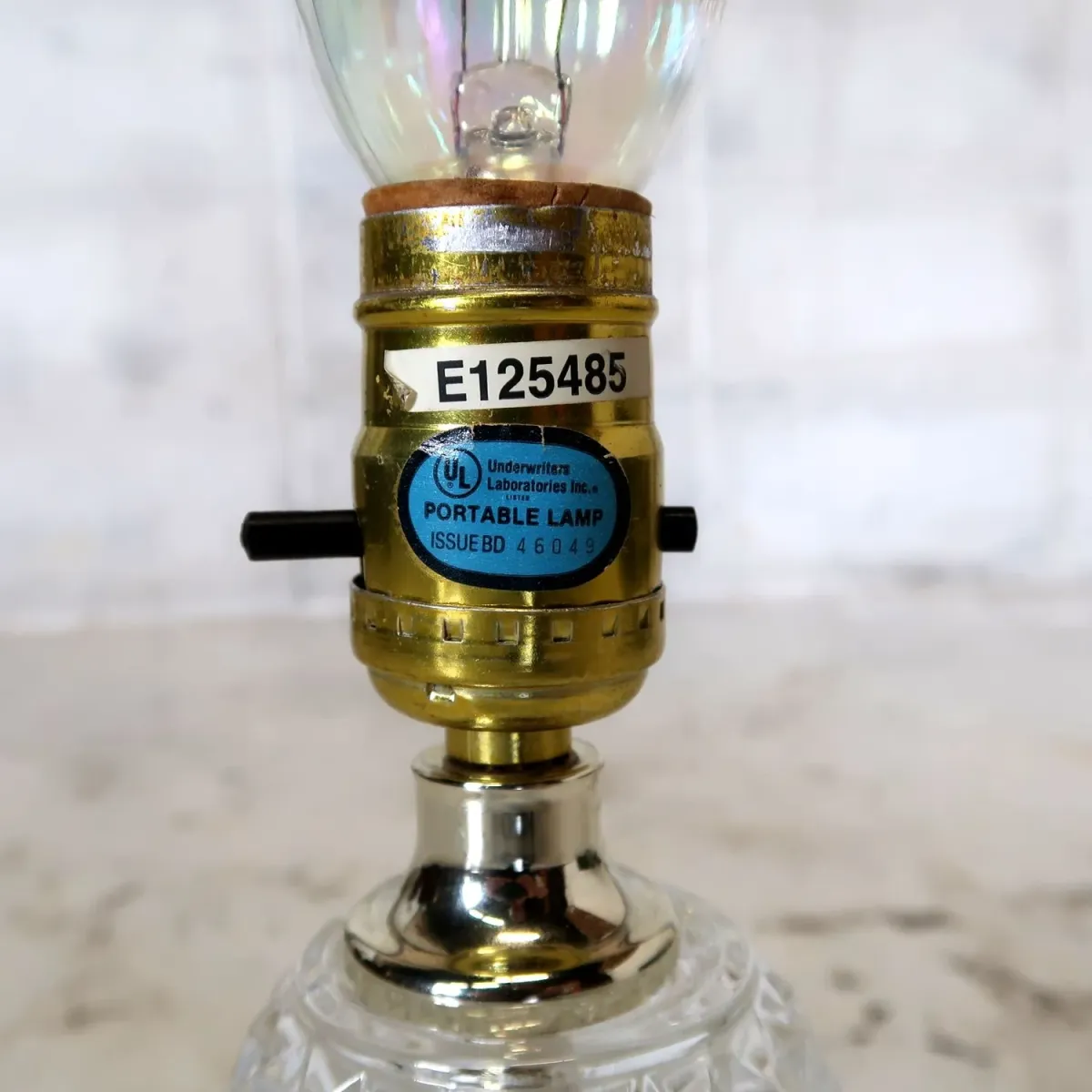 アンティーク ガラスベース テーブルランプ