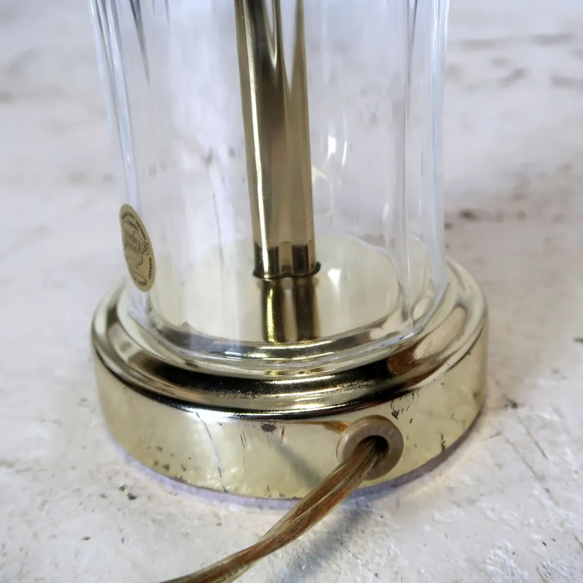 アンティーク ガラスベース テーブルランプ