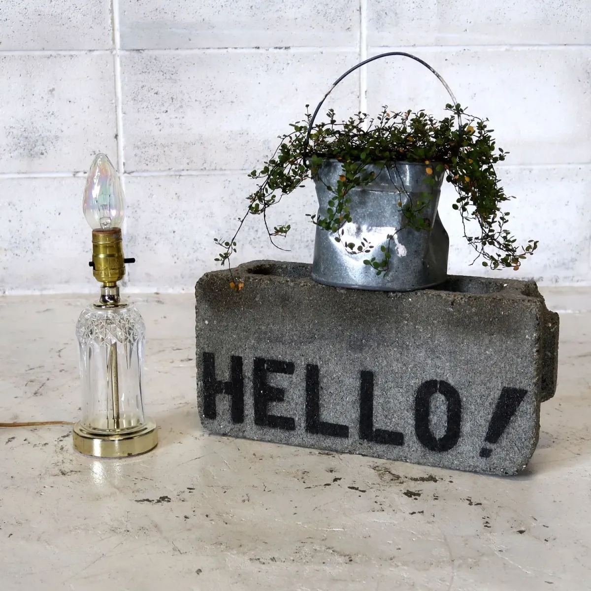 アンティーク ガラスベース テーブルランプ