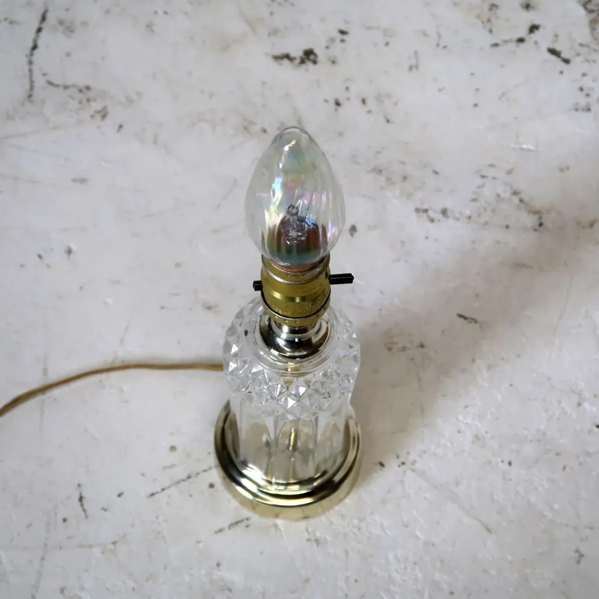 アンティーク ガラスベース テーブルランプ