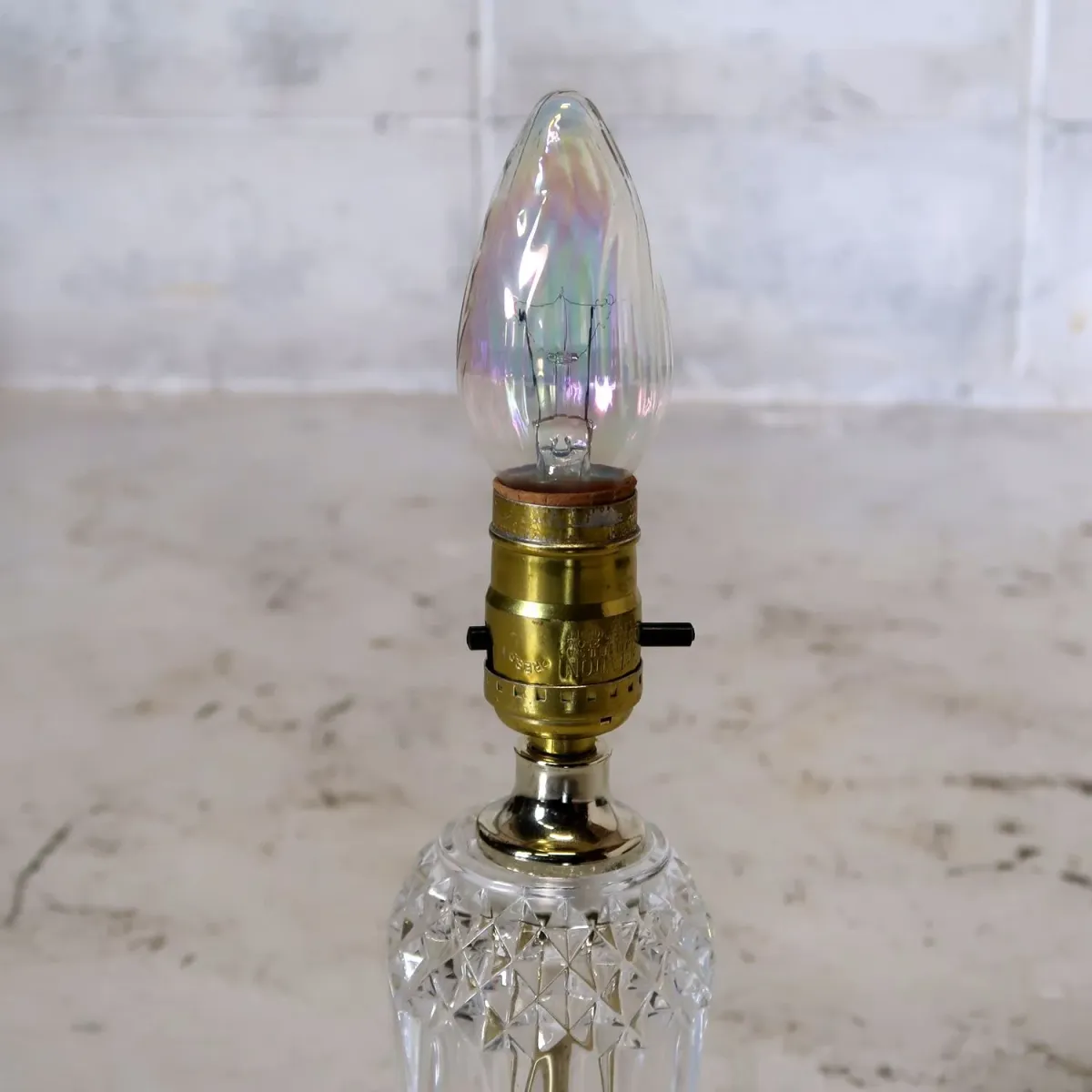 アンティーク ガラスベース テーブルランプ