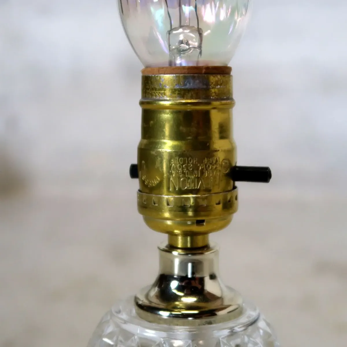 アンティーク ガラスベース テーブルランプ