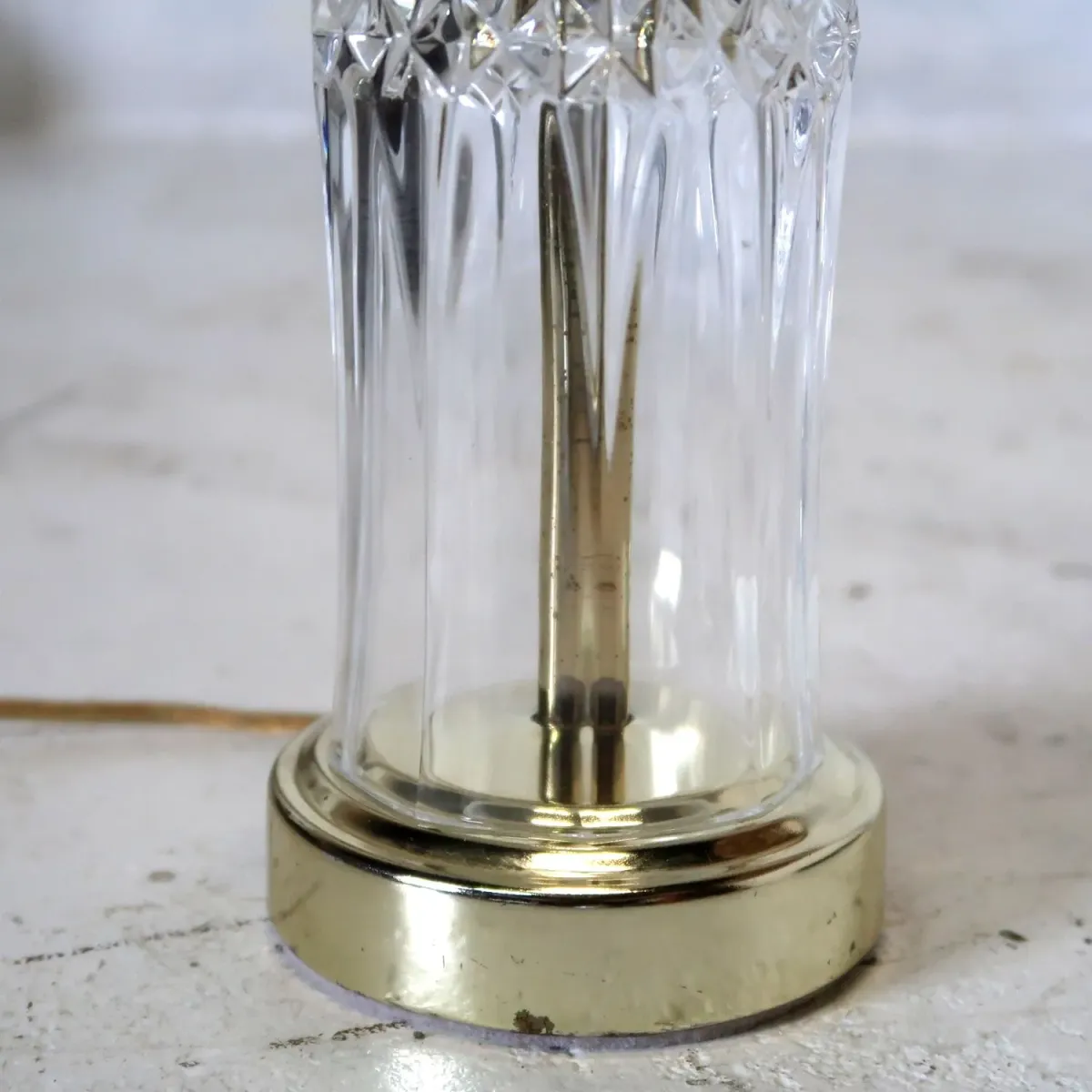 アンティーク ガラスベース テーブルランプ