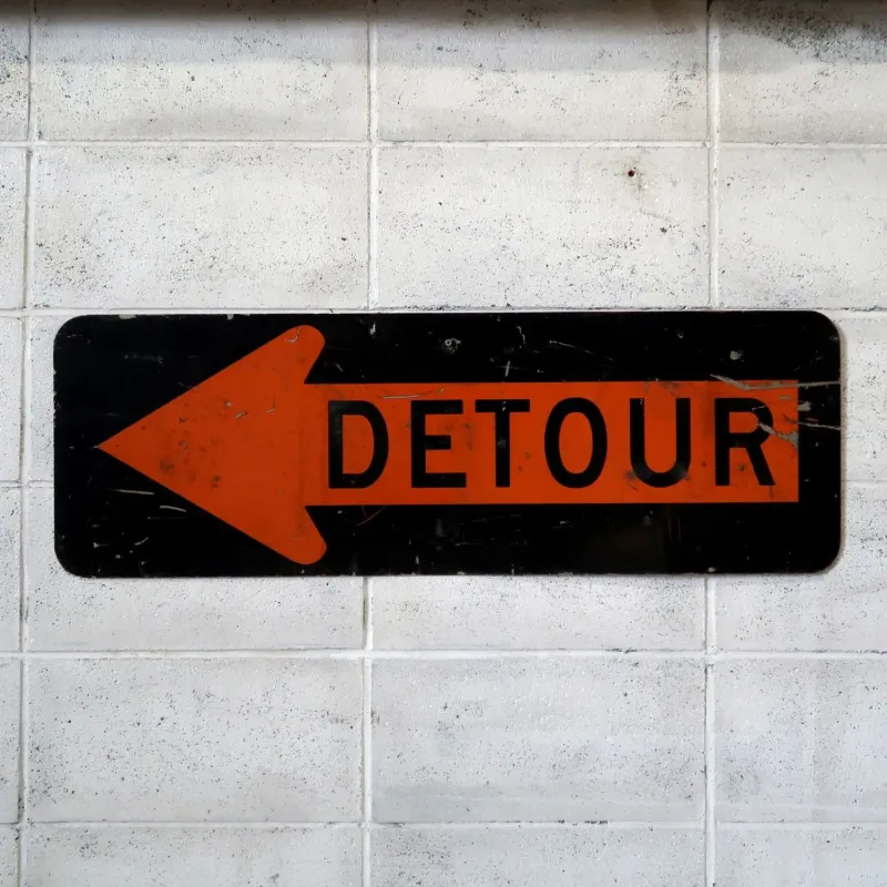 DETOUR ビンテージ ロードサイン