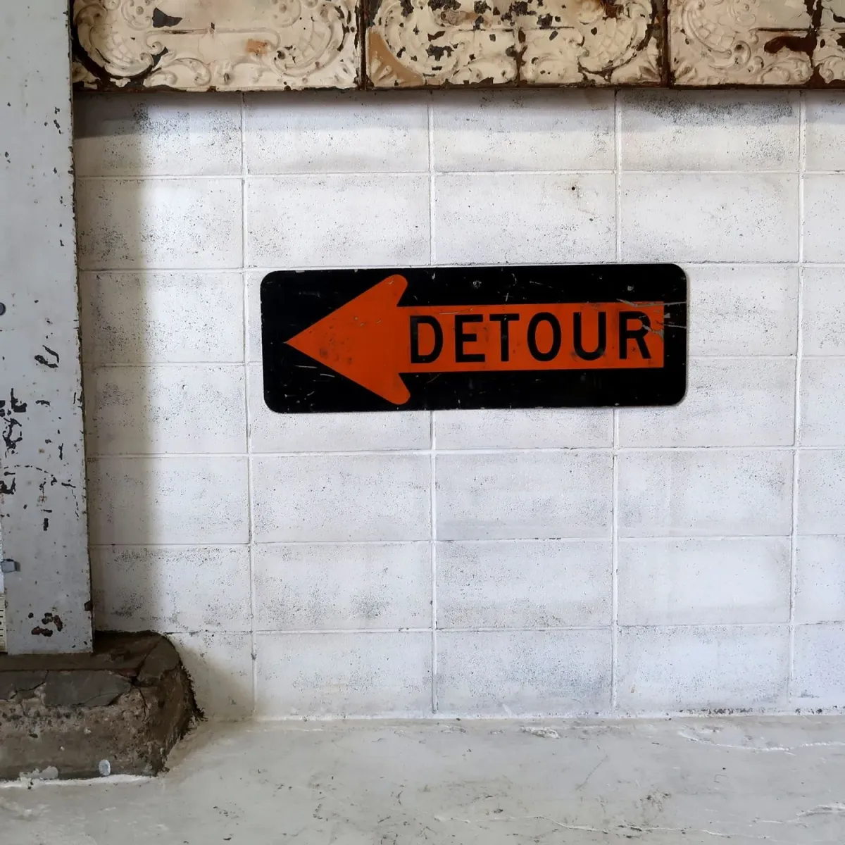DETOUR ビンテージ ロードサイン