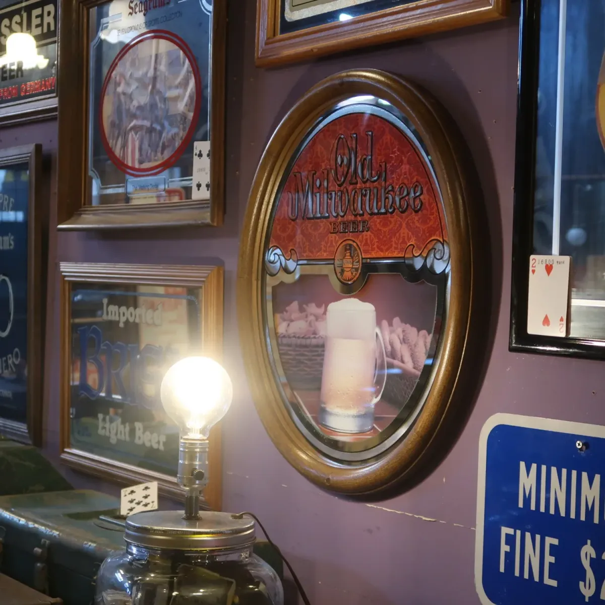 Old Milwaukee BEER ビンテージ パブミラー