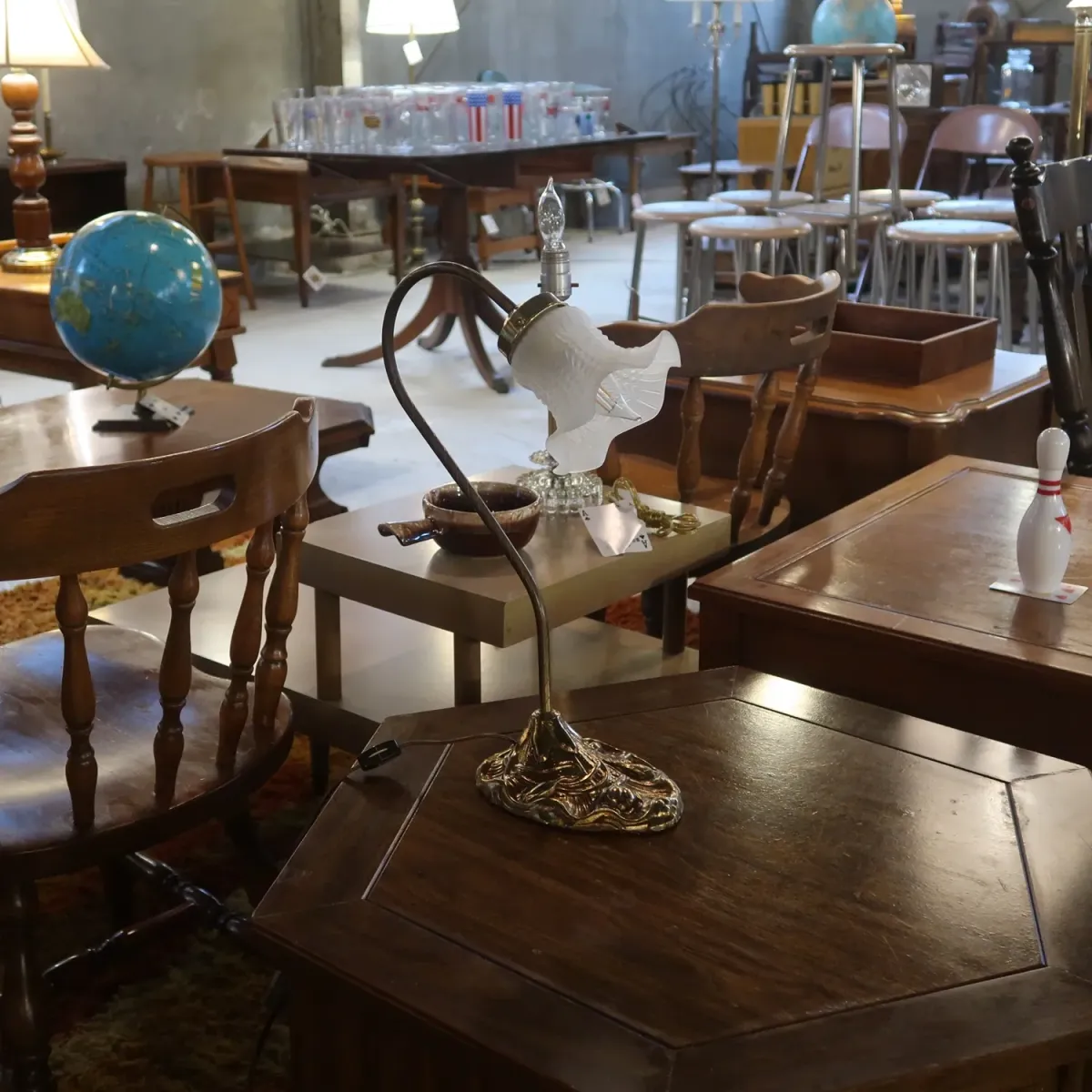 フラワーガラス テーブルランプ