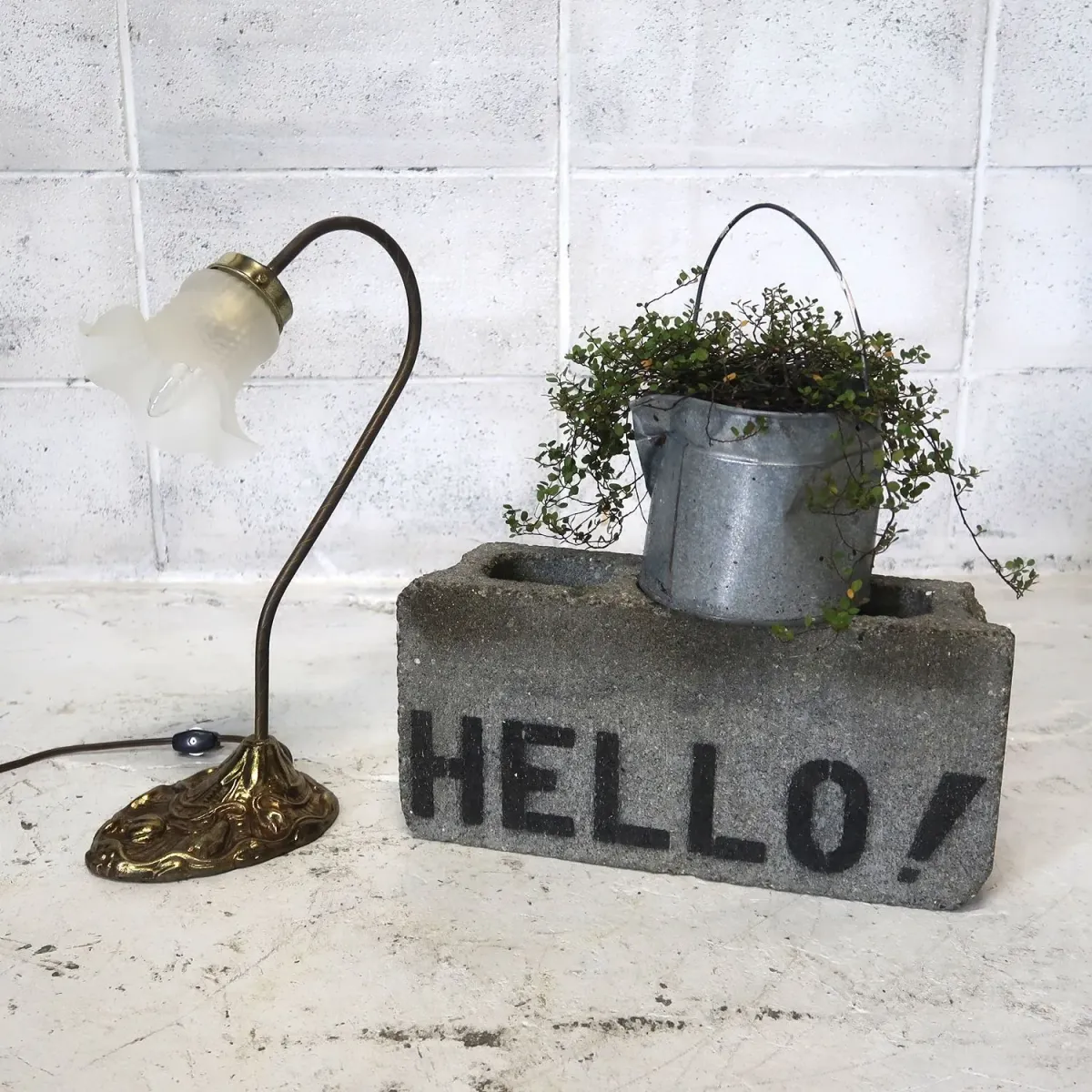 フラワーガラス テーブルランプ