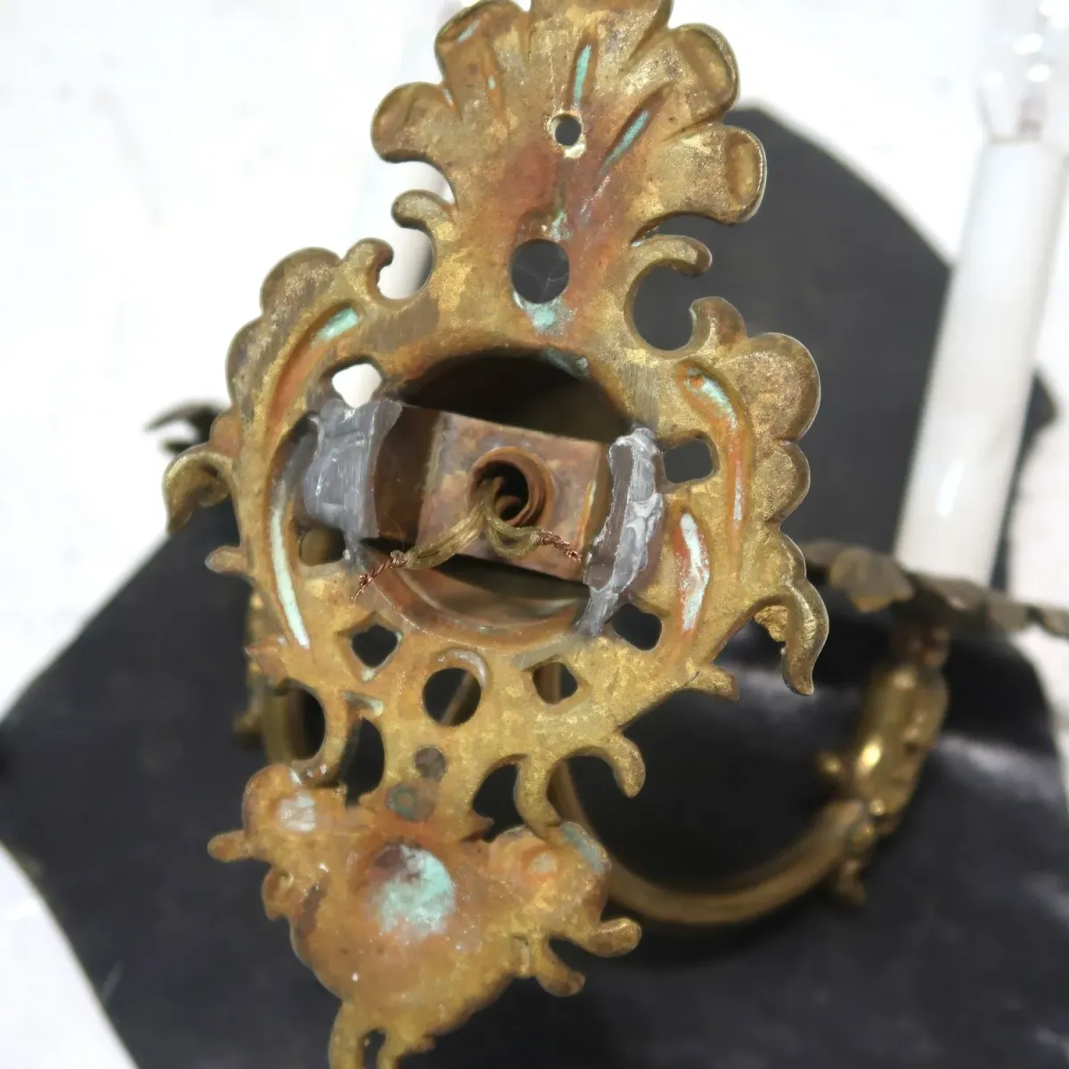 アンティーク キャンドルブラケットランプ 2灯 真鍮